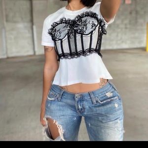 Corset Tee shirt top